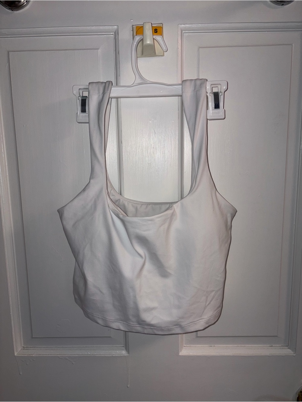 Athleta White Scoop Neck Crop Tank Top